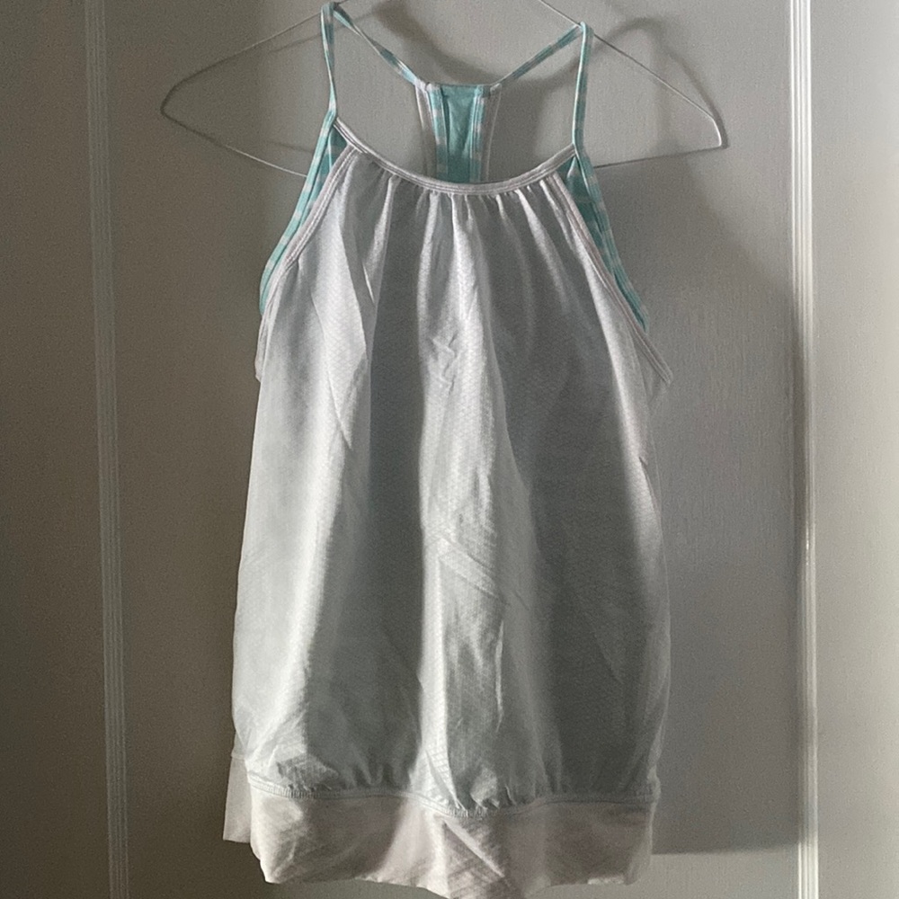 Ivivva by Lululemon Double Dutch Tank Top White and Blue Stripes